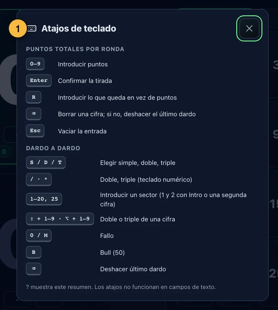 Resumen de los atajos de teclado para anotar en el PC